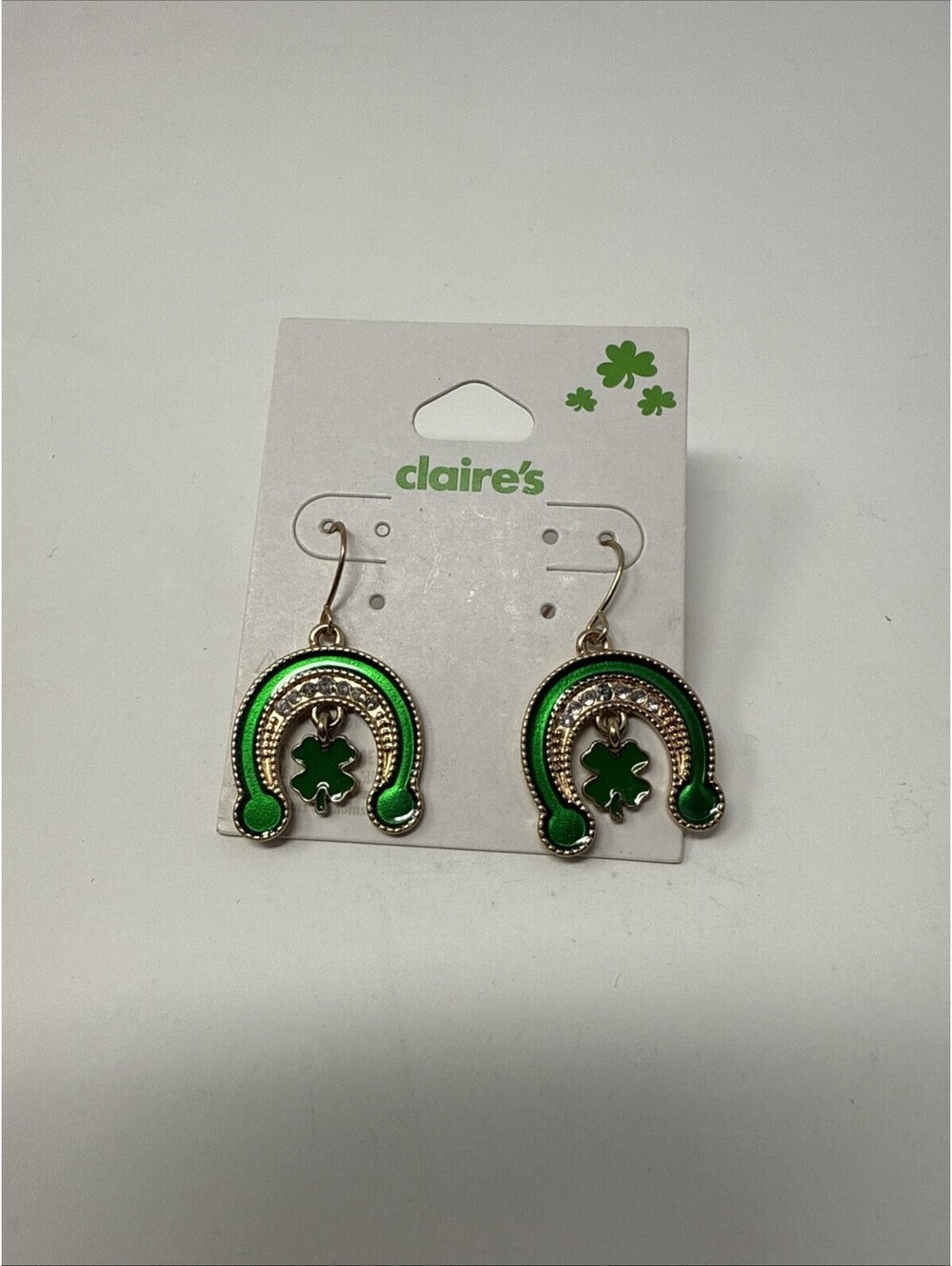 St Patrick’s Day Earrings With Green Rainbow